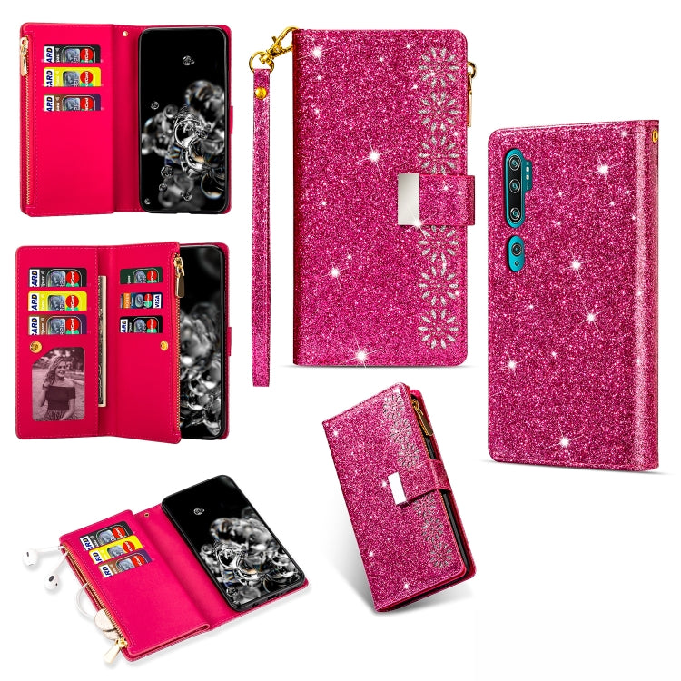 Multi-card Slots Starry Sky Laser Carving Glitter Zipper Horizontal Flip Leather Case with Holder & Wallet & Lanyard, For Xiaomi Redmi Note 8, For Xiaomi Redmi Note 8 Pro, For Xiaomi Redmi 8A / 8A Dual / 8, For Xiaomi Redmi K30, For Xiaomi Redmi K30 Pr...