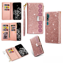 Load image into Gallery viewer, Multi-card Slots Starry Sky Laser Carving Glitter Zipper Horizontal Flip Leather Case with Holder &amp; Wallet &amp; Lanyard, For Xiaomi Redmi Note 8, For Xiaomi Redmi Note 8 Pro, For Xiaomi Redmi 8A / 8A Dual / 8, For Xiaomi Redmi K30, For Xiaomi Redmi K30 Pr...