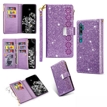 Load image into Gallery viewer, Multi-card Slots Starry Sky Laser Carving Glitter Zipper Horizontal Flip Leather Case with Holder &amp; Wallet &amp; Lanyard, For Xiaomi Redmi Note 8, For Xiaomi Redmi Note 8 Pro, For Xiaomi Redmi 8A / 8A Dual / 8, For Xiaomi Redmi K30, For Xiaomi Redmi K30 Pr...