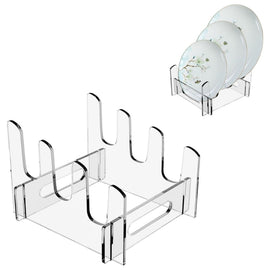 Acrylic Removable Plate Storage Rack Multi-layer Dish Drainer, 16.5 x 15.3 x 11.5cm, 21.6 x 15.3 x 12.5cm, 26.7 x 15.3 x 14cm