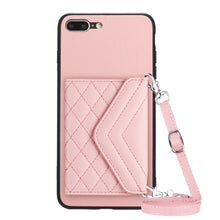 Load image into Gallery viewer, Rhombic Texture Card Bag RFID Phone Case with Long Lanyard, For iPhone 12 mini, For iPhone 11 Pro Max, For iPhone 11, For iPhone 11 Pro, For iPhone XS / X, For iPhone XR, For iPhone XS Max, For iPhone 8 Plus / 7 Plus
