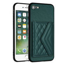 Load image into Gallery viewer, Rhombic Texture Card Bag RFID Phone Case with Long Lanyard, For iPhone SE 2022 / SE 2020, For iPhone 13 Pro Max, For iPhone 13 Pro, For iPhone 13, For iPhone 13 mini, For iPhone 12, For iPhone 12 Pro Max, For iPhone 12 Pro