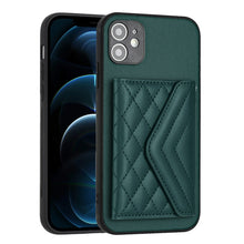 Load image into Gallery viewer, Rhombic Texture Card Bag RFID Phone Case with Long Lanyard, For iPhone 12 mini, For iPhone 11 Pro Max, For iPhone 11, For iPhone 11 Pro, For iPhone XS / X, For iPhone XR, For iPhone XS Max, For iPhone 8 Plus / 7 Plus