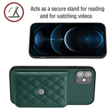Load image into Gallery viewer, Rhombic Texture Card Bag RFID Phone Case with Long Lanyard, For iPhone 12 mini, For iPhone 11 Pro Max, For iPhone 11, For iPhone 11 Pro, For iPhone XS / X, For iPhone XR, For iPhone XS Max, For iPhone 8 Plus / 7 Plus