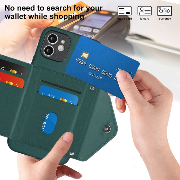 Rhombic Texture Card Bag RFID Phone Case with Long Lanyard, For iPhone 12 mini, For iPhone 11 Pro Max, For iPhone 11, For iPhone 11 Pro, For iPhone XS / X, For iPhone XR, For iPhone XS Max, For iPhone 8 Plus / 7 Plus