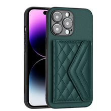 Load image into Gallery viewer, Rhombic Texture Card Bag RFID Phone Case with Long Lanyard, For iPhone 15 Pro Max, For iPhone 15 Pro, For iPhone 15 Plus, For iPhone 15, For iPhone 14 Plus, For iPhone 14, For iPhone 14 Pro, For iPhone 14 Pro Max