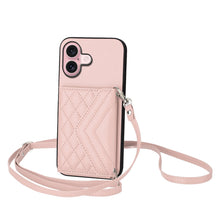 Load image into Gallery viewer, Rhombic Texture Card Bag RFID Phone Case with Long Lanyard, For iPhone 17 Pro Max, For iPhone 17 Pro, For iPhone 17, For iPhone Air, For iPhone 16 Pro Max, For iPhone 16 Pro, For iPhone 16 Plus, For iPhone 16