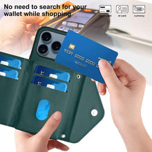 Load image into Gallery viewer, Rhombic Texture Card Bag RFID Phone Case with Long Lanyard, For iPhone 17 Pro Max, For iPhone 17 Pro, For iPhone 17, For iPhone Air, For iPhone 16 Pro Max, For iPhone 16 Pro, For iPhone 16 Plus, For iPhone 16