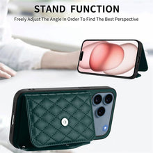 Load image into Gallery viewer, Rhombic Texture Card Bag RFID Phone Case with Long Lanyard, For iPhone 17 Pro Max, For iPhone 17 Pro, For iPhone 17, For iPhone Air, For iPhone 16 Pro Max, For iPhone 16 Pro, For iPhone 16 Plus, For iPhone 16