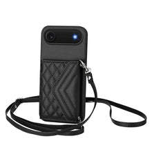 Load image into Gallery viewer, Rhombic Texture Card Bag RFID Phone Case with Long Lanyard, For iPhone 17 Pro Max, For iPhone 17 Pro, For iPhone 17, For iPhone Air, For iPhone 16 Pro Max, For iPhone 16 Pro, For iPhone 16 Plus, For iPhone 16