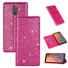 Load image into Gallery viewer, Ultrathin Glitter Magnetic Horizontal Flip Leather Case with Holder &amp; Card Slots, For Samsung Galaxy A6+ / J8 (2018), For Samsung Galaxy A10e, For Samsung Galaxy A20 / A30, For Samsung Galaxy A20e, For Samsung Galaxy A40, For Samsung Galaxy A60        ...