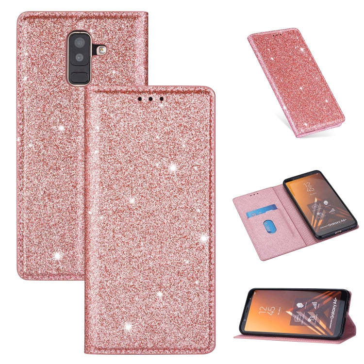 Ultrathin Glitter Magnetic Horizontal Flip Leather Case with Holder & Card Slots, For Samsung Galaxy A6+ / J8 (2018), For Samsung Galaxy A10e, For Samsung Galaxy A20 / A30, For Samsung Galaxy A20e, For Samsung Galaxy A40, For Samsung Galaxy A60        ...