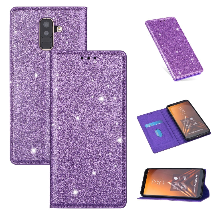 Ultrathin Glitter Magnetic Horizontal Flip Leather Case with Holder & Card Slots, For Samsung Galaxy A6+ / J8 (2018), For Samsung Galaxy A10e, For Samsung Galaxy A20 / A30, For Samsung Galaxy A20e, For Samsung Galaxy A40, For Samsung Galaxy A60        ...