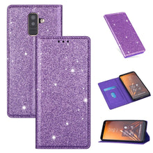 Load image into Gallery viewer, Ultrathin Glitter Magnetic Horizontal Flip Leather Case with Holder &amp; Card Slots, For Samsung Galaxy A6+ / J8 (2018), For Samsung Galaxy A10e, For Samsung Galaxy A20 / A30, For Samsung Galaxy A20e, For Samsung Galaxy A40, For Samsung Galaxy A60        ...