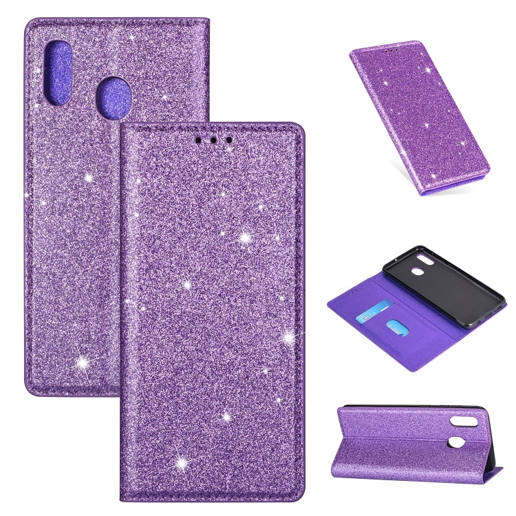 Ultrathin Glitter Magnetic Horizontal Flip Leather Case with Holder & Card Slots, For Samsung Galaxy A6+ / J8 (2018), For Samsung Galaxy A10e, For Samsung Galaxy A20 / A30, For Samsung Galaxy A20e, For Samsung Galaxy A40, For Samsung Galaxy A60        ...