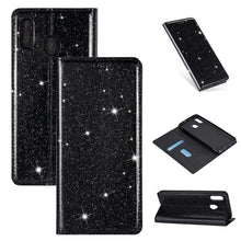 Load image into Gallery viewer, Ultrathin Glitter Magnetic Horizontal Flip Leather Case with Holder &amp; Card Slots, For Samsung Galaxy A6+ / J8 (2018), For Samsung Galaxy A10e, For Samsung Galaxy A20 / A30, For Samsung Galaxy A20e, For Samsung Galaxy A40, For Samsung Galaxy A60        ...