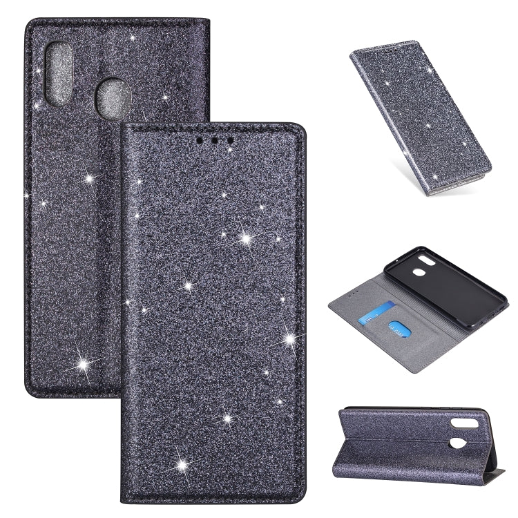 Ultrathin Glitter Magnetic Horizontal Flip Leather Case with Holder & Card Slots, For Samsung Galaxy A6+ / J8 (2018), For Samsung Galaxy A10e, For Samsung Galaxy A20 / A30, For Samsung Galaxy A20e, For Samsung Galaxy A40, For Samsung Galaxy A60        ...