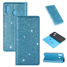 Load image into Gallery viewer, Ultrathin Glitter Magnetic Horizontal Flip Leather Case with Holder &amp; Card Slots, For Samsung Galaxy A6+ / J8 (2018), For Samsung Galaxy A10e, For Samsung Galaxy A20 / A30, For Samsung Galaxy A20e, For Samsung Galaxy A40, For Samsung Galaxy A60        ...