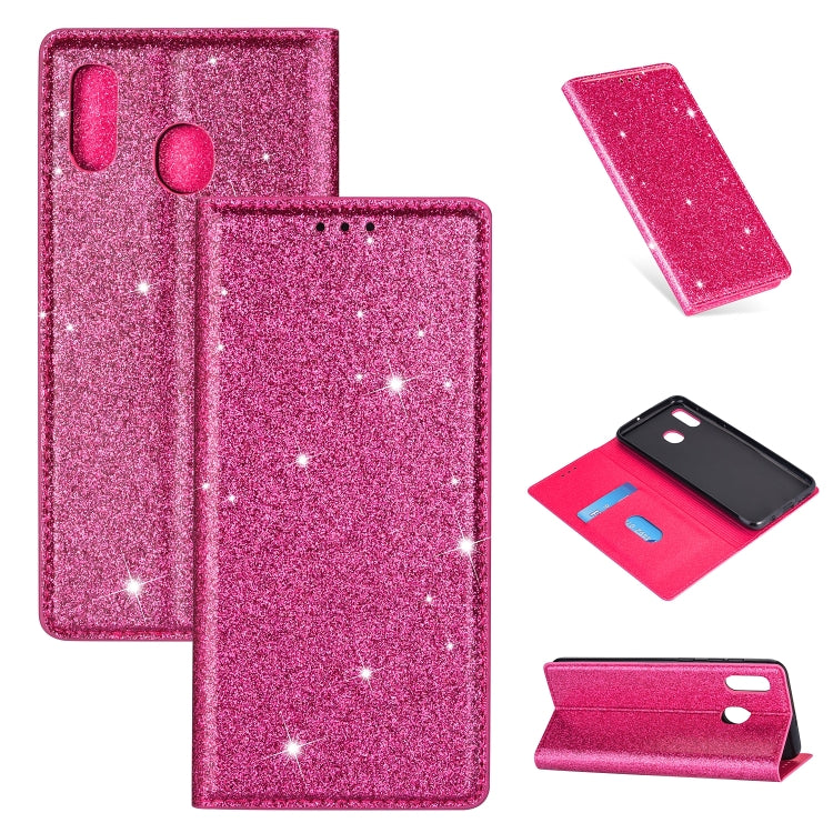 Ultrathin Glitter Magnetic Horizontal Flip Leather Case with Holder & Card Slots, For Samsung Galaxy A6+ / J8 (2018), For Samsung Galaxy A10e, For Samsung Galaxy A20 / A30, For Samsung Galaxy A20e, For Samsung Galaxy A40, For Samsung Galaxy A60        ...