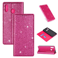 Load image into Gallery viewer, Ultrathin Glitter Magnetic Horizontal Flip Leather Case with Holder &amp; Card Slots, For Samsung Galaxy A6+ / J8 (2018), For Samsung Galaxy A10e, For Samsung Galaxy A20 / A30, For Samsung Galaxy A20e, For Samsung Galaxy A40, For Samsung Galaxy A60        ...