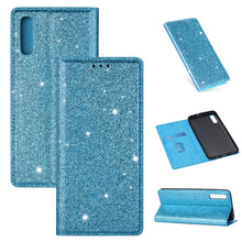 Load image into Gallery viewer, Ultrathin Glitter Magnetic Horizontal Flip Leather Case with Holder &amp; Card Slots, For Samsung Galaxy A6+ / J8 (2018), For Samsung Galaxy A10e, For Samsung Galaxy A20 / A30, For Samsung Galaxy A20e, For Samsung Galaxy A40, For Samsung Galaxy A60        ...