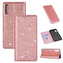Load image into Gallery viewer, Ultrathin Glitter Magnetic Horizontal Flip Leather Case with Holder &amp; Card Slots, For Samsung Galaxy A6+ / J8 (2018), For Samsung Galaxy A10e, For Samsung Galaxy A20 / A30, For Samsung Galaxy A20e, For Samsung Galaxy A40, For Samsung Galaxy A60        ...
