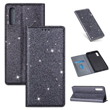 Load image into Gallery viewer, Ultrathin Glitter Magnetic Horizontal Flip Leather Case with Holder &amp; Card Slots, For Samsung Galaxy A6+ / J8 (2018), For Samsung Galaxy A10e, For Samsung Galaxy A20 / A30, For Samsung Galaxy A20e, For Samsung Galaxy A40, For Samsung Galaxy A60        ...