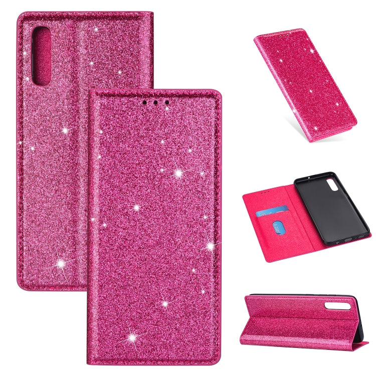 Ultrathin Glitter Magnetic Horizontal Flip Leather Case with Holder & Card Slots, For Samsung Galaxy A70, For Samsung Galaxy A7 (2018) / A750, For Samsung Galaxy J4 (2018), For Samsung Galaxy J4+, For Samsung Galaxy J6 (2018), For Samsung Galaxy J6+   ...