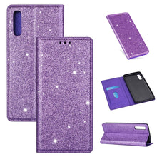 Load image into Gallery viewer, Ultrathin Glitter Magnetic Horizontal Flip Leather Case with Holder &amp; Card Slots, For Samsung Galaxy A70, For Samsung Galaxy A7 (2018) / A750, For Samsung Galaxy J4 (2018), For Samsung Galaxy J4+, For Samsung Galaxy J6 (2018), For Samsung Galaxy J6+   ...