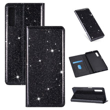 Load image into Gallery viewer, Ultrathin Glitter Magnetic Horizontal Flip Leather Case with Holder &amp; Card Slots, For Samsung Galaxy A70, For Samsung Galaxy A7 (2018) / A750, For Samsung Galaxy J4 (2018), For Samsung Galaxy J4+, For Samsung Galaxy J6 (2018), For Samsung Galaxy J6+   ...