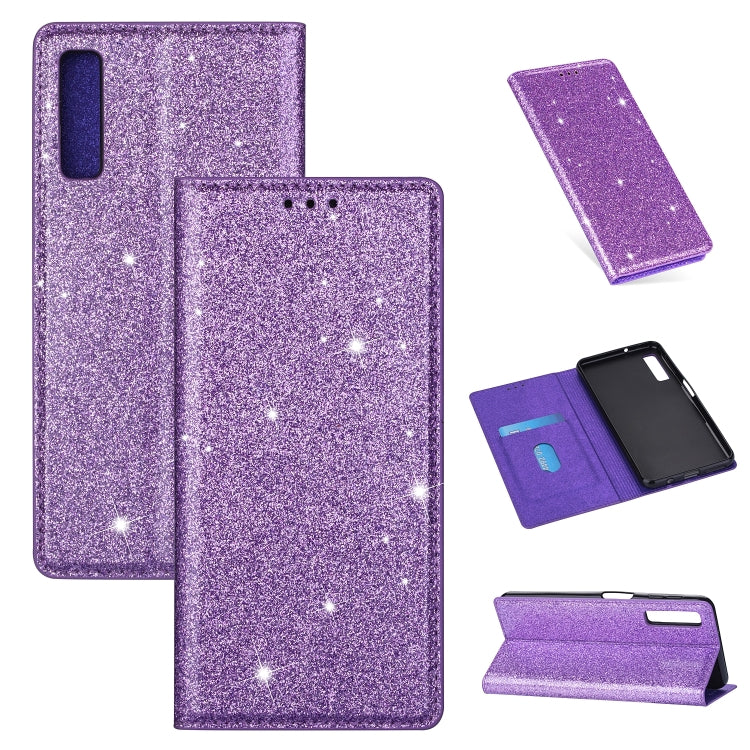 Ultrathin Glitter Magnetic Horizontal Flip Leather Case with Holder & Card Slots, For Samsung Galaxy A70, For Samsung Galaxy A7 (2018) / A750, For Samsung Galaxy J4 (2018), For Samsung Galaxy J4+, For Samsung Galaxy J6 (2018), For Samsung Galaxy J6+   ...