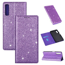 Load image into Gallery viewer, Ultrathin Glitter Magnetic Horizontal Flip Leather Case with Holder &amp; Card Slots, For Samsung Galaxy A70, For Samsung Galaxy A7 (2018) / A750, For Samsung Galaxy J4 (2018), For Samsung Galaxy J4+, For Samsung Galaxy J6 (2018), For Samsung Galaxy J6+   ...