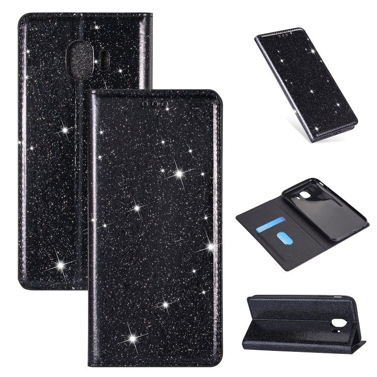 Ultrathin Glitter Magnetic Horizontal Flip Leather Case with Holder & Card Slots, For Samsung Galaxy A70, For Samsung Galaxy A7 (2018) / A750, For Samsung Galaxy J4 (2018), For Samsung Galaxy J4+, For Samsung Galaxy J6 (2018), For Samsung Galaxy J6+   ...