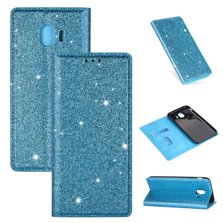 Ultrathin Glitter Magnetic Horizontal Flip Leather Case with Holder & Card Slots, For Samsung Galaxy A70, For Samsung Galaxy A7 (2018) / A750, For Samsung Galaxy J4 (2018), For Samsung Galaxy J4+, For Samsung Galaxy J6 (2018), For Samsung Galaxy J6+   ...