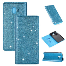 Load image into Gallery viewer, Ultrathin Glitter Magnetic Horizontal Flip Leather Case with Holder &amp; Card Slots, For Samsung Galaxy A70, For Samsung Galaxy A7 (2018) / A750, For Samsung Galaxy J4 (2018), For Samsung Galaxy J4+, For Samsung Galaxy J6 (2018), For Samsung Galaxy J6+   ...