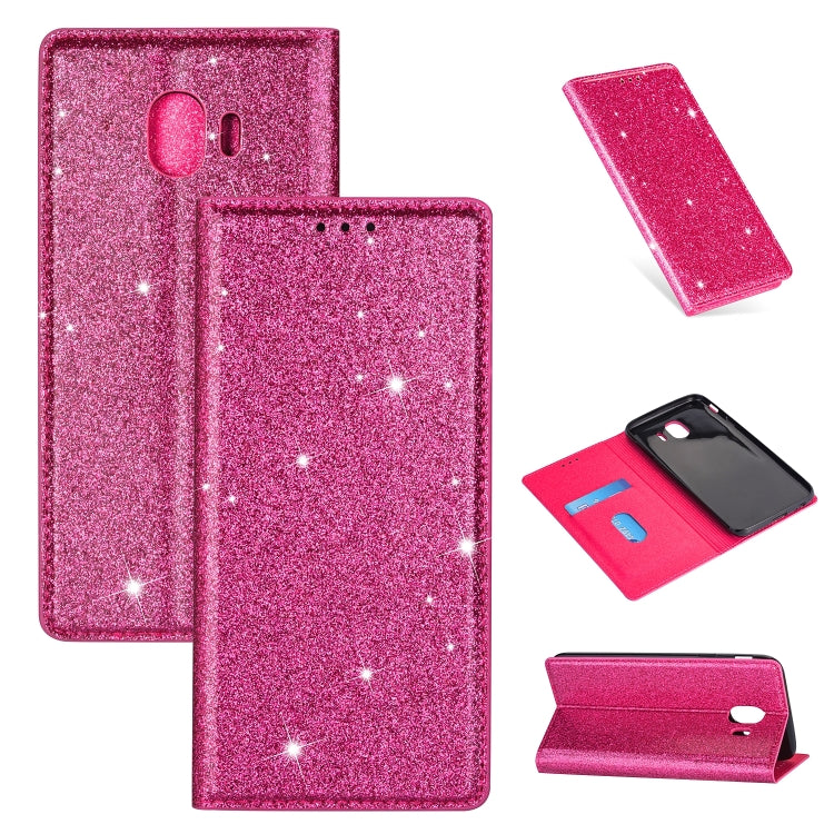 Ultrathin Glitter Magnetic Horizontal Flip Leather Case with Holder & Card Slots, For Samsung Galaxy A70, For Samsung Galaxy A7 (2018) / A750, For Samsung Galaxy J4 (2018), For Samsung Galaxy J4+, For Samsung Galaxy J6 (2018), For Samsung Galaxy J6+   ...