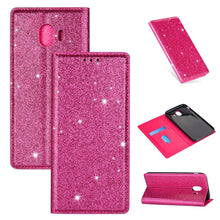 Load image into Gallery viewer, Ultrathin Glitter Magnetic Horizontal Flip Leather Case with Holder &amp; Card Slots, For Samsung Galaxy A70, For Samsung Galaxy A7 (2018) / A750, For Samsung Galaxy J4 (2018), For Samsung Galaxy J4+, For Samsung Galaxy J6 (2018), For Samsung Galaxy J6+   ...