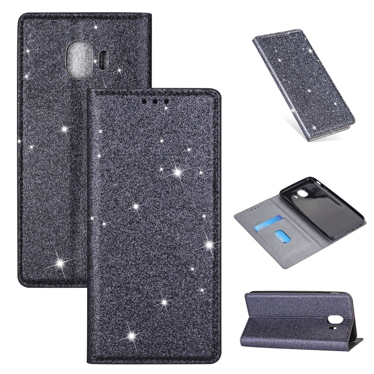Ultrathin Glitter Magnetic Horizontal Flip Leather Case with Holder & Card Slots, For Samsung Galaxy A70, For Samsung Galaxy A7 (2018) / A750, For Samsung Galaxy J4 (2018), For Samsung Galaxy J4+, For Samsung Galaxy J6 (2018), For Samsung Galaxy J6+   ...