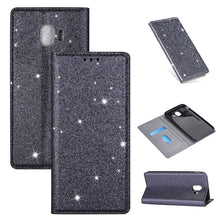 Load image into Gallery viewer, Ultrathin Glitter Magnetic Horizontal Flip Leather Case with Holder &amp; Card Slots, For Samsung Galaxy A70, For Samsung Galaxy A7 (2018) / A750, For Samsung Galaxy J4 (2018), For Samsung Galaxy J4+, For Samsung Galaxy J6 (2018), For Samsung Galaxy J6+   ...