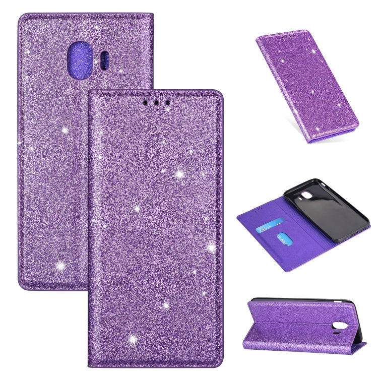 Ultrathin Glitter Magnetic Horizontal Flip Leather Case with Holder & Card Slots, For Samsung Galaxy A70, For Samsung Galaxy A7 (2018) / A750, For Samsung Galaxy J4 (2018), For Samsung Galaxy J4+, For Samsung Galaxy J6 (2018), For Samsung Galaxy J6+   ...