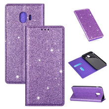 Load image into Gallery viewer, Ultrathin Glitter Magnetic Horizontal Flip Leather Case with Holder &amp; Card Slots, For Samsung Galaxy A70, For Samsung Galaxy A7 (2018) / A750, For Samsung Galaxy J4 (2018), For Samsung Galaxy J4+, For Samsung Galaxy J6 (2018), For Samsung Galaxy J6+   ...