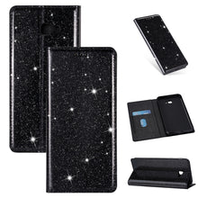 Load image into Gallery viewer, Ultrathin Glitter Magnetic Horizontal Flip Leather Case with Holder &amp; Card Slots, For Samsung Galaxy A70, For Samsung Galaxy A7 (2018) / A750, For Samsung Galaxy J4 (2018), For Samsung Galaxy J4+, For Samsung Galaxy J6 (2018), For Samsung Galaxy J6+   ...