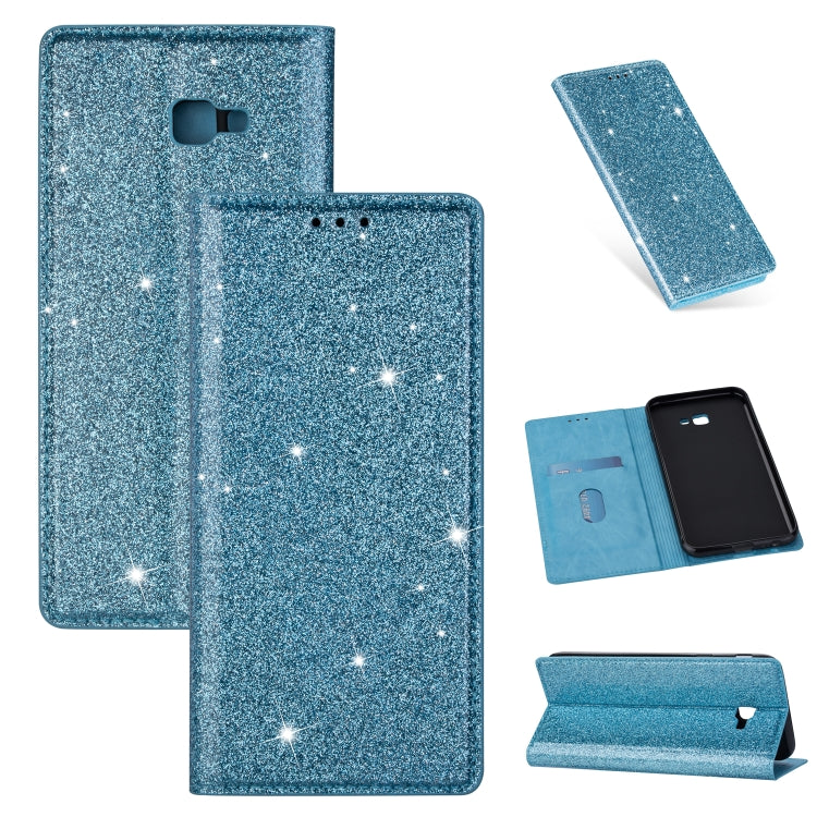 Ultrathin Glitter Magnetic Horizontal Flip Leather Case with Holder & Card Slots, For Samsung Galaxy A70, For Samsung Galaxy A7 (2018) / A750, For Samsung Galaxy J4 (2018), For Samsung Galaxy J4+, For Samsung Galaxy J6 (2018), For Samsung Galaxy J6+   ...