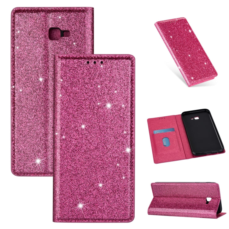 Ultrathin Glitter Magnetic Horizontal Flip Leather Case with Holder & Card Slots, For Samsung Galaxy A70, For Samsung Galaxy A7 (2018) / A750, For Samsung Galaxy J4 (2018), For Samsung Galaxy J4+, For Samsung Galaxy J6 (2018), For Samsung Galaxy J6+   ...