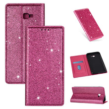 Load image into Gallery viewer, Ultrathin Glitter Magnetic Horizontal Flip Leather Case with Holder &amp; Card Slots, For Samsung Galaxy A70, For Samsung Galaxy A7 (2018) / A750, For Samsung Galaxy J4 (2018), For Samsung Galaxy J4+, For Samsung Galaxy J6 (2018), For Samsung Galaxy J6+   ...