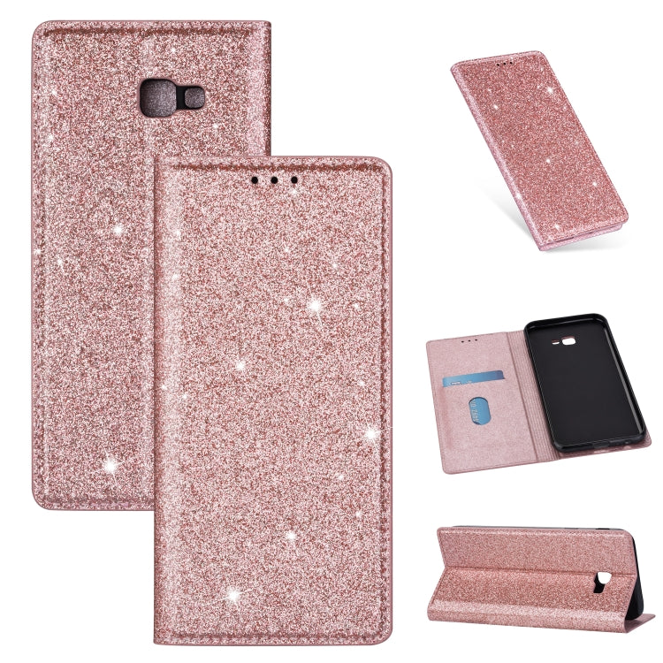 Ultrathin Glitter Magnetic Horizontal Flip Leather Case with Holder & Card Slots, For Samsung Galaxy A70, For Samsung Galaxy A7 (2018) / A750, For Samsung Galaxy J4 (2018), For Samsung Galaxy J4+, For Samsung Galaxy J6 (2018), For Samsung Galaxy J6+   ...