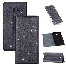Load image into Gallery viewer, Ultrathin Glitter Magnetic Horizontal Flip Leather Case with Holder &amp; Card Slots, For Samsung Galaxy A70, For Samsung Galaxy A7 (2018) / A750, For Samsung Galaxy J4 (2018), For Samsung Galaxy J4+, For Samsung Galaxy J6 (2018), For Samsung Galaxy J6+   ...