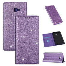 Load image into Gallery viewer, Ultrathin Glitter Magnetic Horizontal Flip Leather Case with Holder &amp; Card Slots, For Samsung Galaxy A70, For Samsung Galaxy A7 (2018) / A750, For Samsung Galaxy J4 (2018), For Samsung Galaxy J4+, For Samsung Galaxy J6 (2018), For Samsung Galaxy J6+   ...
