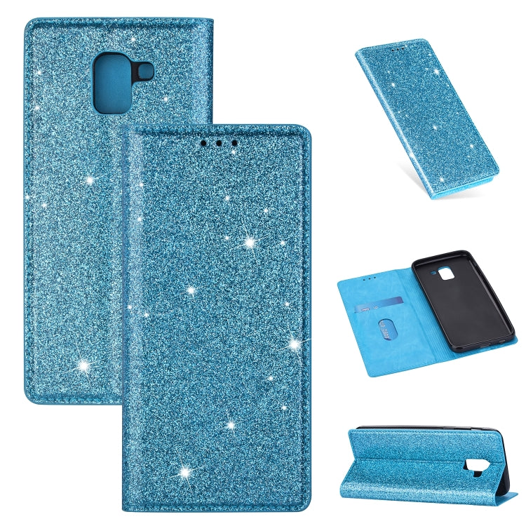 Ultrathin Glitter Magnetic Horizontal Flip Leather Case with Holder & Card Slots, For Samsung Galaxy A70, For Samsung Galaxy A7 (2018) / A750, For Samsung Galaxy J4 (2018), For Samsung Galaxy J4+, For Samsung Galaxy J6 (2018), For Samsung Galaxy J6+   ...