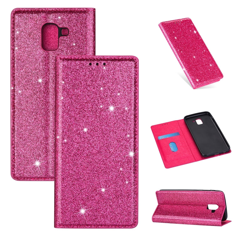 Ultrathin Glitter Magnetic Horizontal Flip Leather Case with Holder & Card Slots, For Samsung Galaxy A70, For Samsung Galaxy A7 (2018) / A750, For Samsung Galaxy J4 (2018), For Samsung Galaxy J4+, For Samsung Galaxy J6 (2018), For Samsung Galaxy J6+   ...